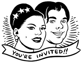 Ellen Forney's wedding invitations